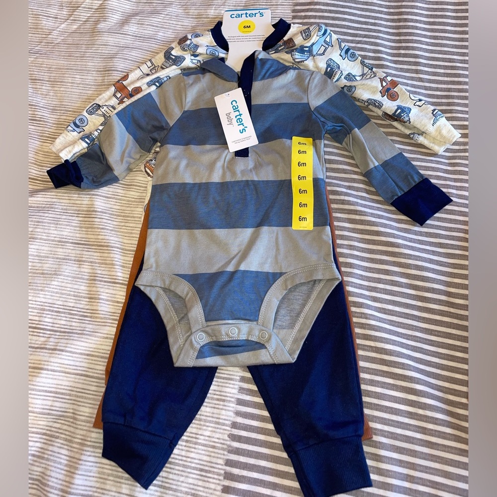 Carter's Infant 4-piece Layette Set, Cars 6 months NWT